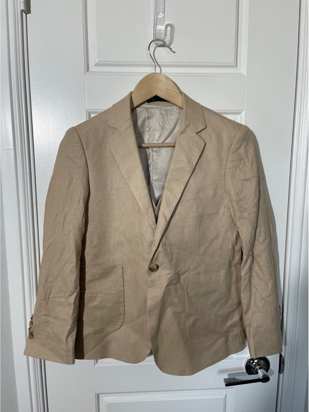 Boys Suits for Kids Size 12 Beige 2 Pieces NO PANTS K145